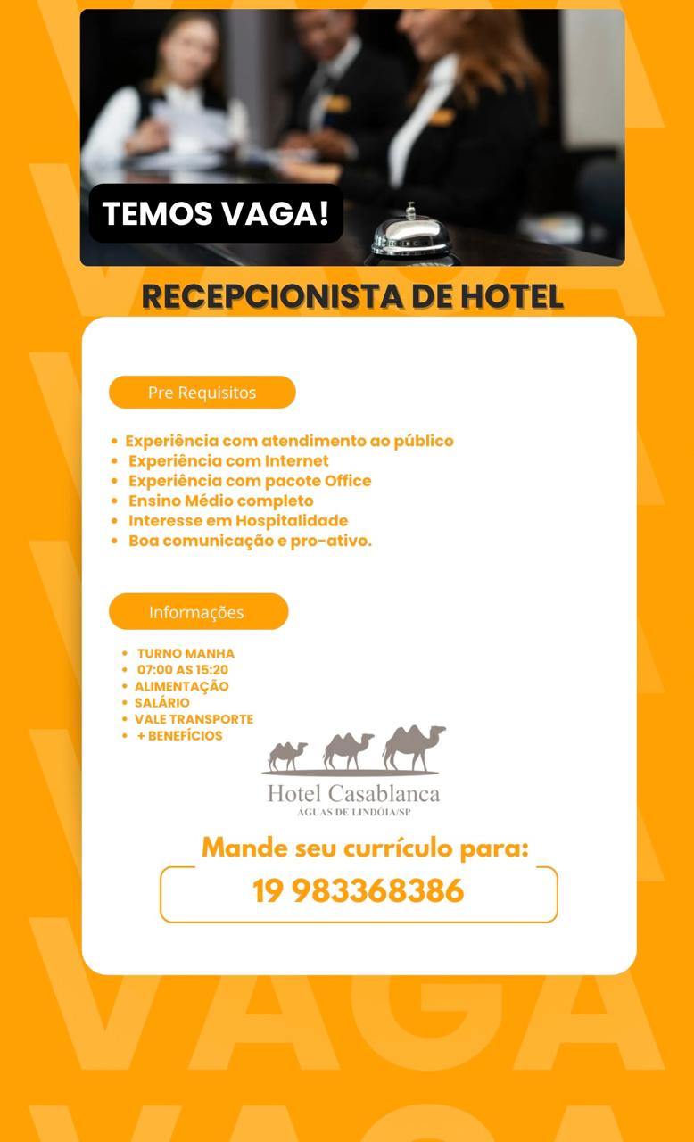 RECEPCIONISTA HOTEL CASABLANCA